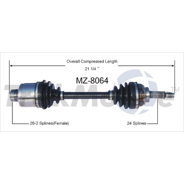 Surtrack Axle Cv Axle Shaft, Mz-8064 MZ-8064 - main